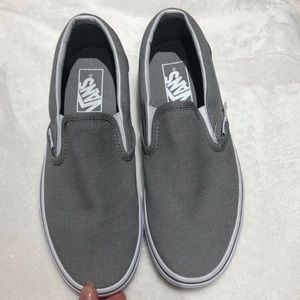 Size 7 gray slip on Vans
